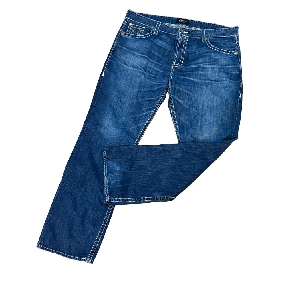 Big Star Eastman Jeans Men 40R Blue Relaxed Distressed Embroidered Pockets 40x32